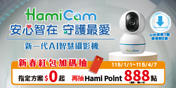 Hami Cam新春紅包加碼抽888點